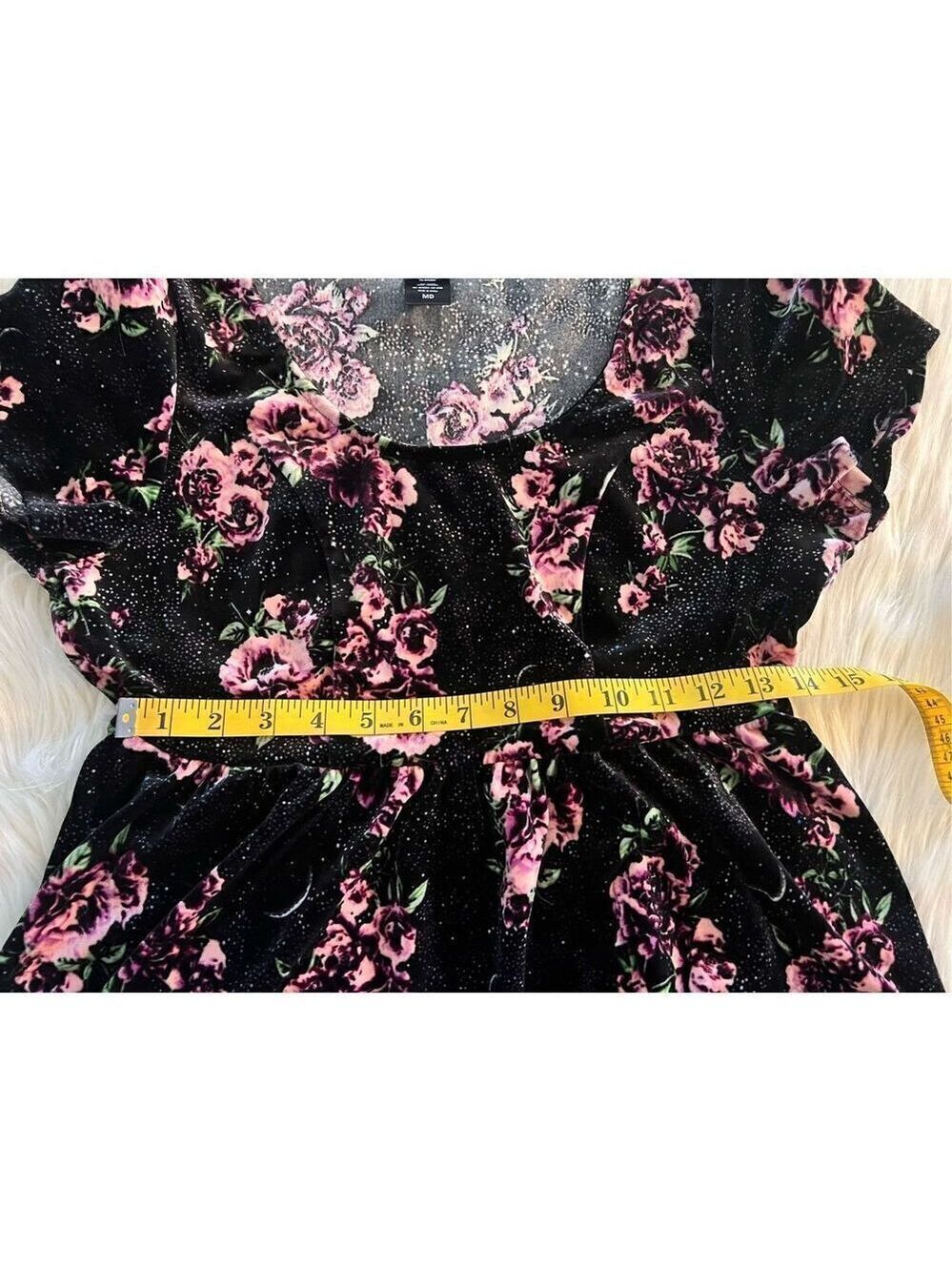 Hot Topic Roses & Moons Velvet Dress (Med) - Picture 6 of 9